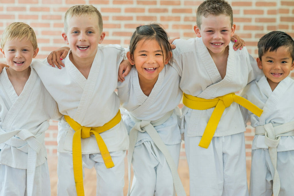 group of karate kids